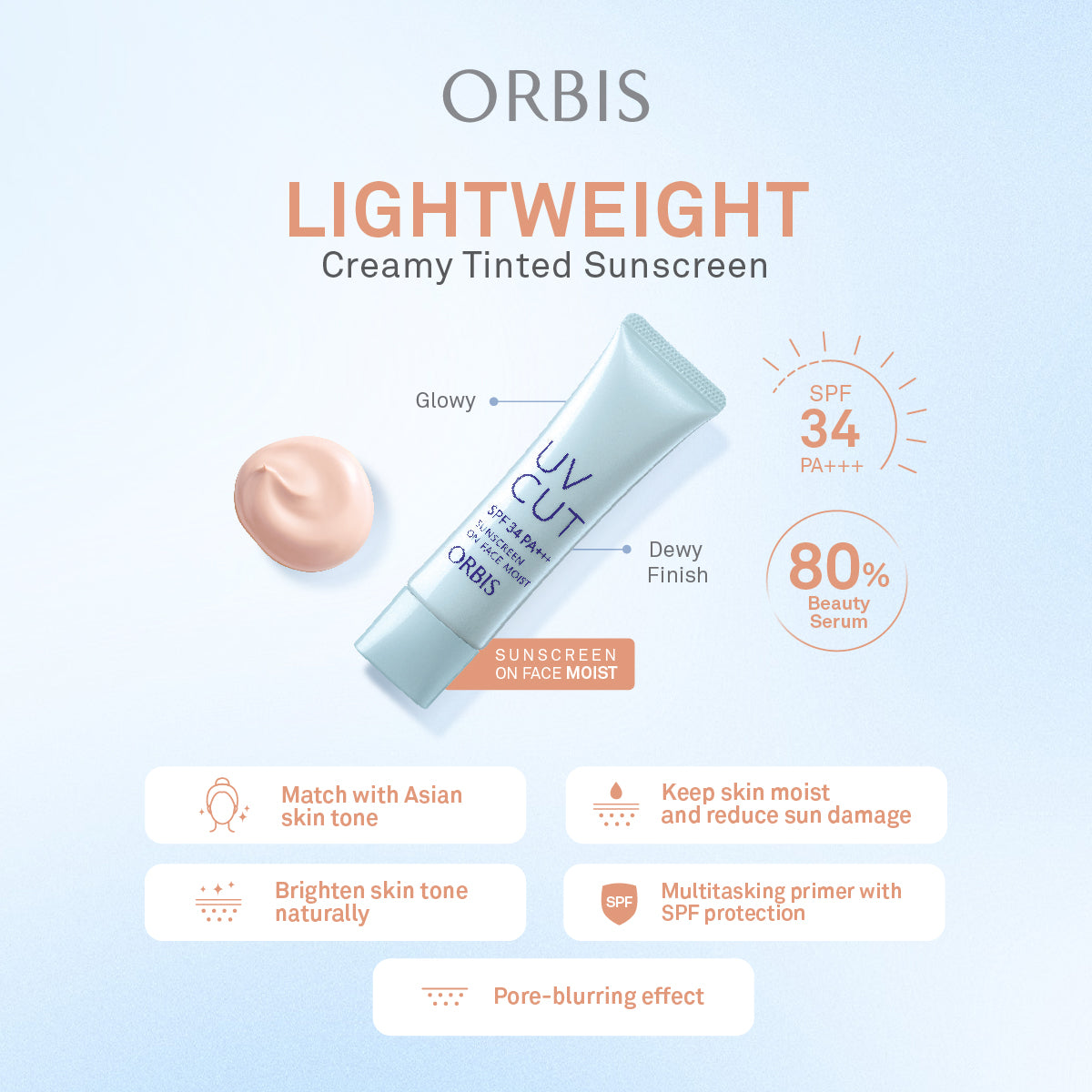 Orbis Sunscreen (R) On Face Beauty 35g Cream Type